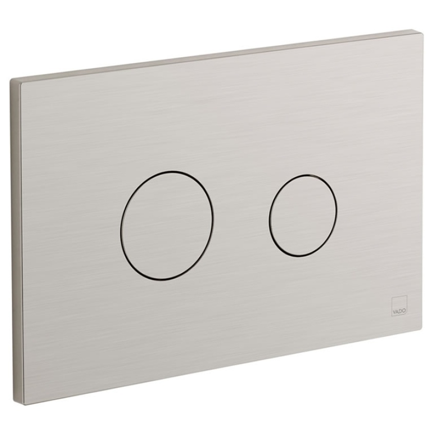 Cutout image of Vado Brushed Nickel Round Dual Flush Plate